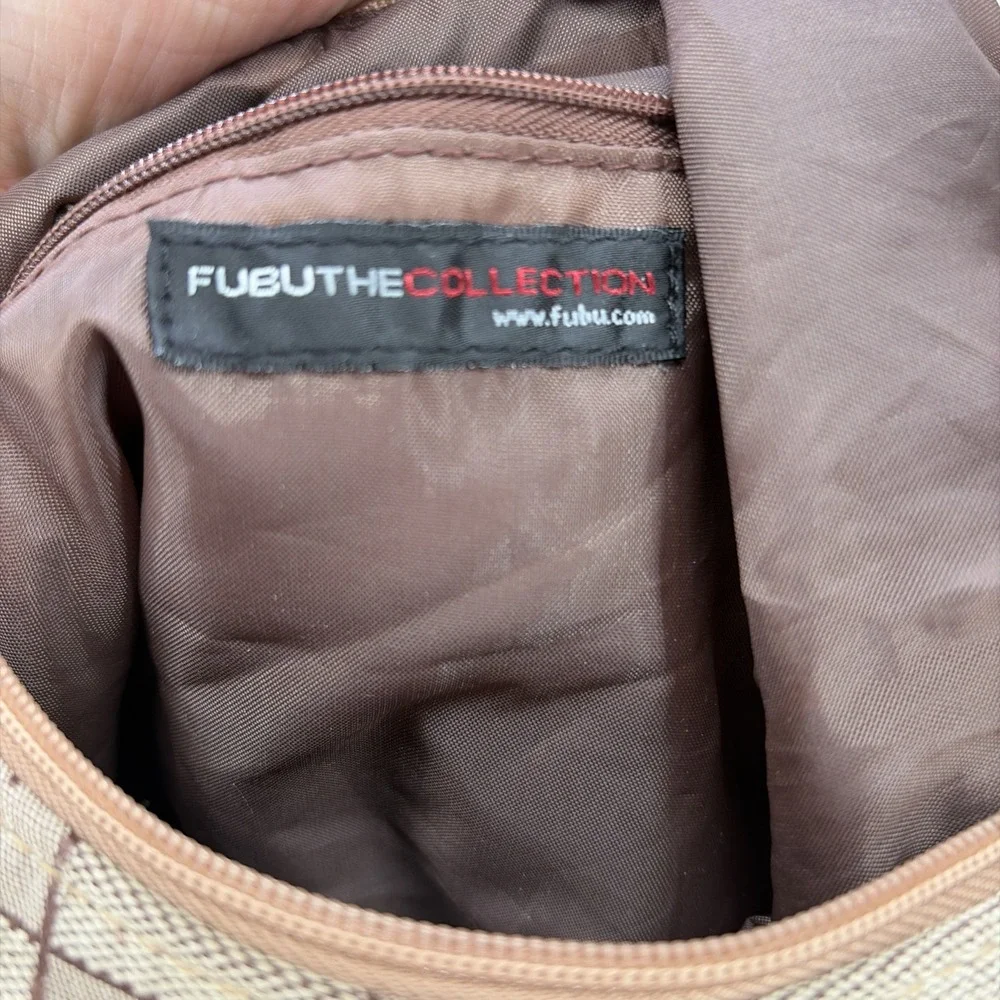 Vintage Y2K Fubu the Collection Canvas Logo Hobo Baguette Bag